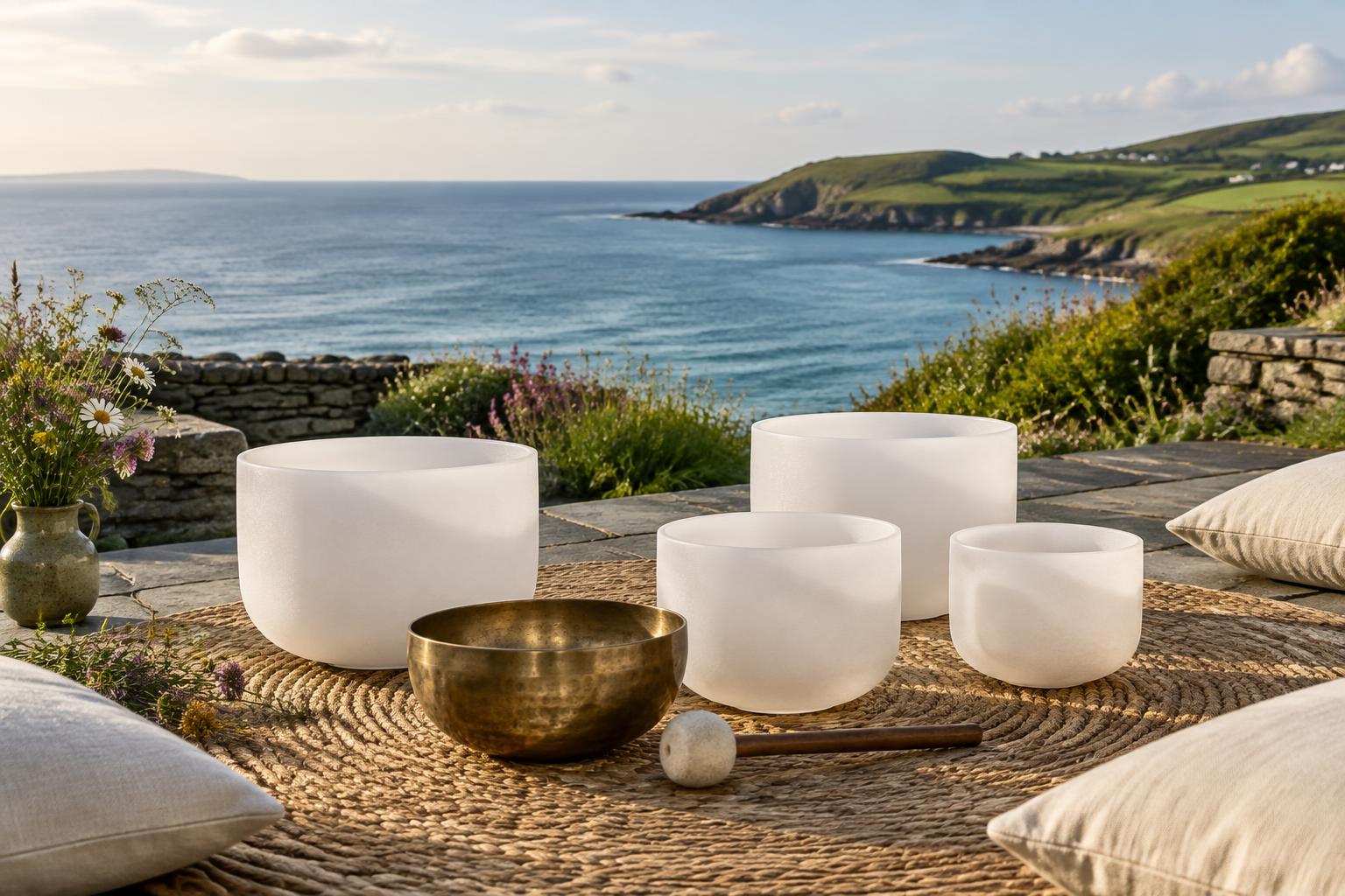 Singing bowls overlooking the West Cork coastline